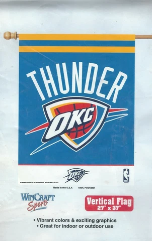 OKLAHOMA CITY THUNDER 27" x 37" Wincraft Vertical Flag Banner Cover