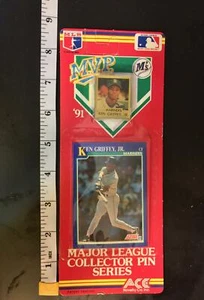 1991 MVP Major League Baseball Collector Pin Card Series Ken Griffey Jr Vint NIP - Picture 1 of 3
