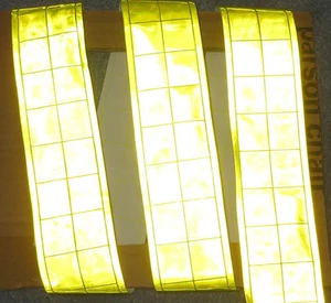 Lime gloss REFLECTIVE TAPE PVC sew on material 3'x2" - Picture 1 of 2
