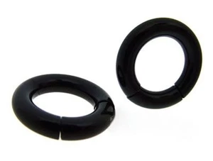 PAAR 4G 5/8" ZOLL SCHWARZ SEGMENTRINGE CBR GLATT NIPPEL LIPPE RINGSTECKER - Bild 1 von 1