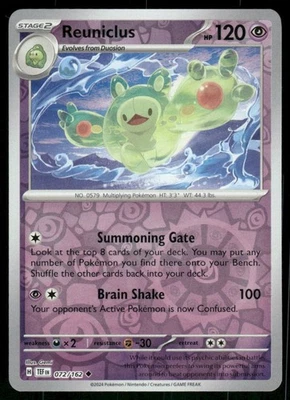 Reuniclus - 072/162 Uncommon Reverse Holo NM Pokemon SV05: Temporal Forces - Image 1 of 2
