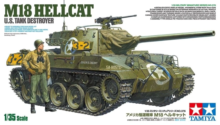 Tamiya 1/35 Militare Miniatura No.376 Americano Tank Distruttore M18 Hellcat Di