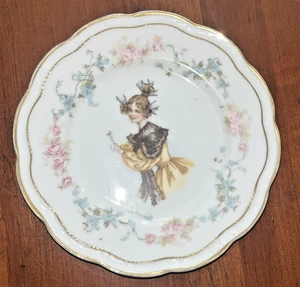 Bavaria Zeh Scherzer Antique Floral Small Plate Gilded Lady Portrait Edwardian - Picture 1 of 4