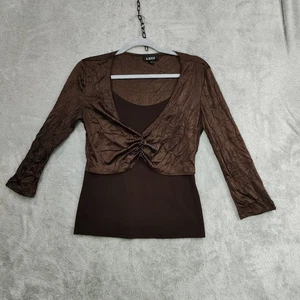 Top Babydoll Vintage A. Byer Mujer Talla L Y2K Woodland Fairy Grunge 2 Capas - Imagen 1 de 10