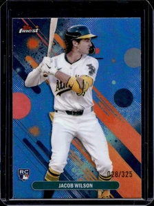2025 Finest Jacob Wilson Common RC Sky Blue Refractor #28/325 Athletics - Picture 1 of 2