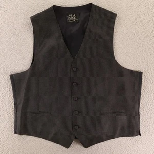 Jos A Bank Vest Mens L 44R Black Polka Dot Birdseye Pattern Formal  Waistcoat - Picture 1 of 5