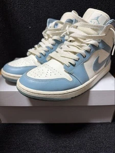 Men 9.5US Air Jordan 1 White/Blue - Picture 1 of 10