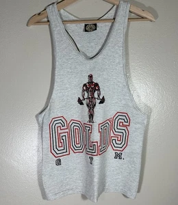 Vintage Golds Gym Stringer Shirt Tank Top Herren Muscle Gym Weiß - Bild 1 von 5
