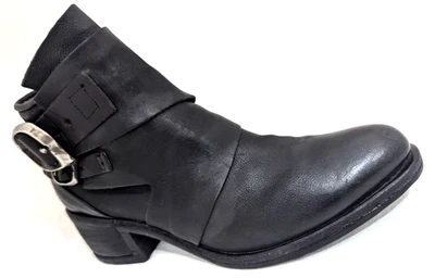A.S. 98 OLIN Botines de Cuero Negro Motociclista Para Mujer US 9-9.5 EU 40 $385 ¡MUY BUEN ESTADO! * Foto 1 de 4