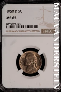 1950-D Jefferson Nickel - NGC MS 65 - Brilliant Unc  No Reserve  #SLi202 - Picture 1 of 2