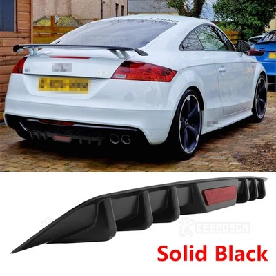 For Audi TT /TT RS/TTS Quattro Fins Rear Diffuser Bumper Spoiler Lip Splitter - Image 1 of 4