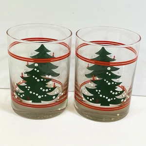 WAECHTERSBACH Christmas Tree Snow Set of 2 Old Fashioned Rock Glasses 12 oz - Picture 1 of 11