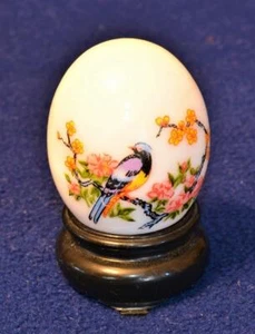 AVON CHARISMA 1 FL OZ Cologne BIRD & FLOWERS EGG Shape Bottle w Stand & Perfume - Picture 1 of 2