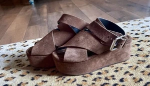 Alexander Wang Brown Suede Sandals, Size 7.5 Or 37.5 Ret $595 - Picture 1 of 5