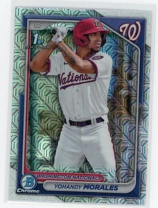2024 Bowman Chrome Mojo Refractor #BCP-52 Yohandy Morales Nationals 1st Bowman - Picture 1 of 2