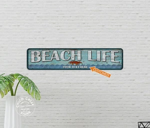 Personalized Beach Life Sign Summer Home Ocean Surf Beach House 104182002086 - Picture 1 of 7