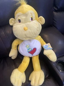 Care Bear Cousins Large Floppy 2005 Playful Heart Yellow Monkey 28” x 16” w/tags - Picture 1 of 11