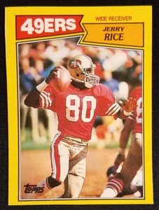 1987 Topps Box Bottoms #K Jerry Rice 49ers (HOF) EX-MINT (light crease) - Picture 1 of 4
