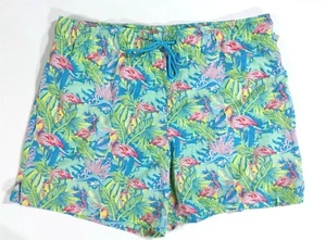 Mens X-Large 40-42 Swim Trunks Flamingo Tropical Design Above Knee Board Shorts - Picture 1 of 3