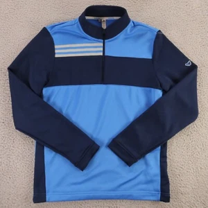 Adidas Sweatshirt Boys XL Blue Polyester 1/4 Zip Mock Neck Pullover - Picture 1 of 12