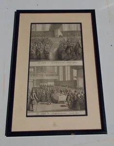 Gravure ancienne La cène des Anabaptistes Bernard Picart - Foto 1 di 7