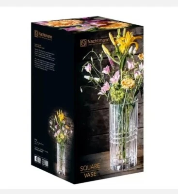 Bavarian Crystal Vase 28cm Vase Square Cut Nachtmann Vase House Christmas Gifts - Image 1 of 4