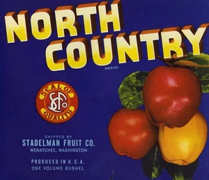 North Country Brand Scarce Apple Crate Label - Stadelman Fruit Co. - Varation - Picture 1 of 1