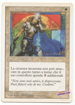 Brainwash Italian Mtg MISPRINT. Grey shading instead of yellow in white symbol - Imagen 1 de 3