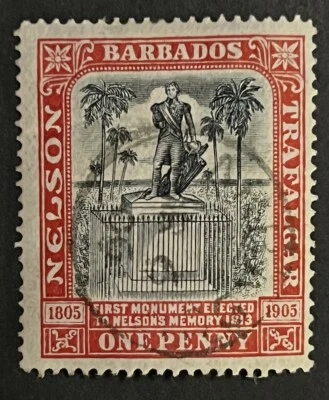 Travelstamps: 1906 Barbados Stamps Sg 147 Nelson Centenary Used - Image 1 of 4