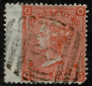 1865 GB Used Abroad Rio De Janeiro 4d Vermilion Z45/SG94 Pl 11 OG Fine 'C83' GU - Picture 1 of 1
