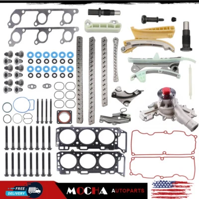 Juego de juntas de cabezal de cadena de distribución y bomba de agua para Ford Mazda Mercury 04-11 4,0 L Foto 1 de 4