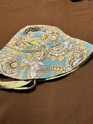 Vera Bradley Reversible Azul Verde Retirado Paisley Pavo Real Sombrero Cubo Talla Única Foto 1 de 4