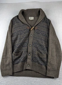 Haggar Cardigan Men's XL Wool Blend Fair isle Toggle Long Sleeve - Picture 1 of 6