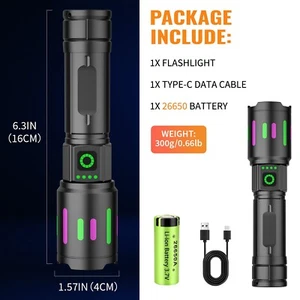 350000000 Lumen Super Bright LED Tactical Flashlight Rechargeable LED Work Light - Picture 1 of 14