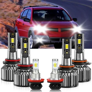 For Pontiac Vibe 2009-2010 6Pcs LED Headlight Bulb Hi/Low+Fog Light Combo 6500K - Picture 1 of 12