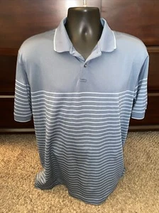 FootJoy Shirt Men Size XL Bluish Gray Striped Polo Stretch Performance Golf - Picture 1 of 7