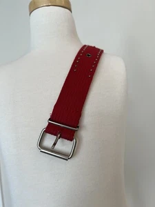 Red belt with metal rivets 35" - Picture 1 of 2