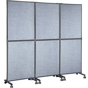 Office Partition Room Divider Wall71"x72"/142"x72" Gray/Brown/Cream - Picture 1 of 170