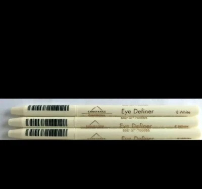 3 X CONSTANCE CARROLL EYE DEFINER EYELINER MAKE UP PENCIL PENCILS WHITE - Image 1 of 2