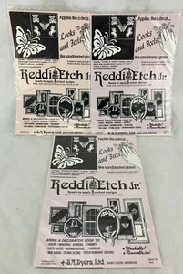 (3) Reddi-Etch Jr. YOUNG AT HEART Glass Design Butterfly Unicorn Bear Window - Picture 1 of 8