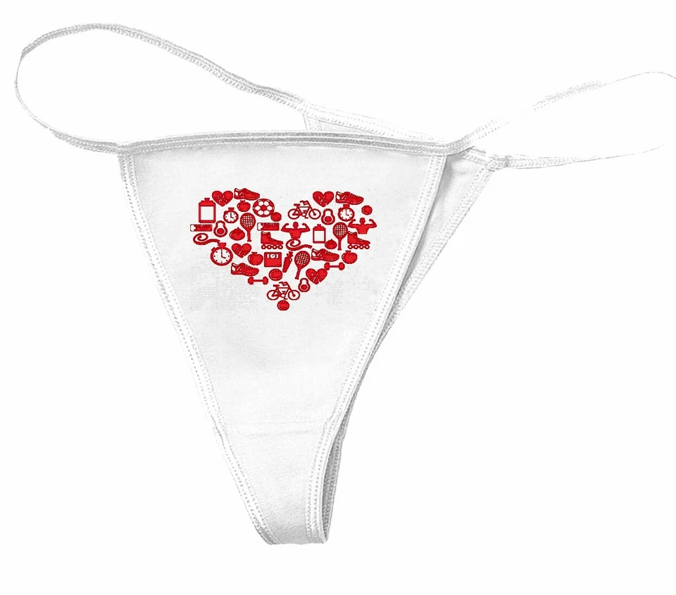 Damen String Tanga I LOVE FITNESS SPORT BODYBUILDING GYM KRAFTTRAINING FITNESSS - Bild 1 von 1