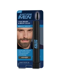 Just For Men 1-DAY BEARD & BROW COLOR  MEDIUM BROWN | BRUSH-IN / WASH-OUT 1-Step - Picture 1 of 13