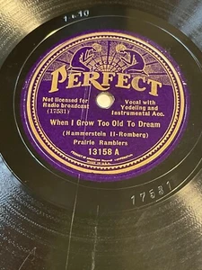 PRAIRIE RAMBLERS - JUST A KEROSENE LAMP / WHEN I GET TO OLD TO DREAM on PERFECT - Picture 1 of 6