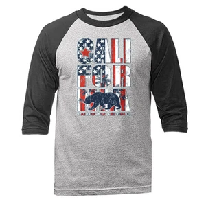 The Golden State California Cali Bear US Flagge American Pride 3/4 Arm Raglan - Bild 1 von 10