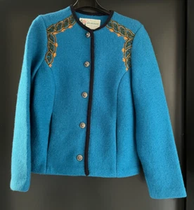 Damen Trachten Janker/Jacke Blau mit Stickerei ca. Gr. 38 v. Orig. Salzburger - Picture 1 of 5
