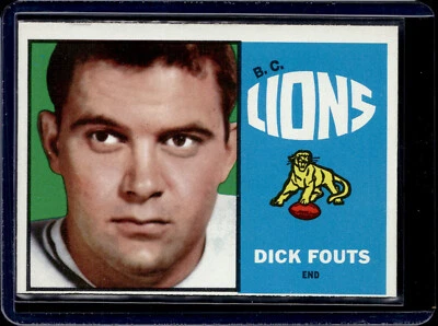 1964 Topps CFL #2 Dick Fouts B.C. Lions EX-MINT (slightly uneven surface) - Image 1 of 4