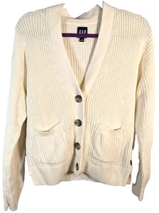 Gap Mujer Crema Cárdigan Suéter Pequeño Usado - Imagen 1 de 6