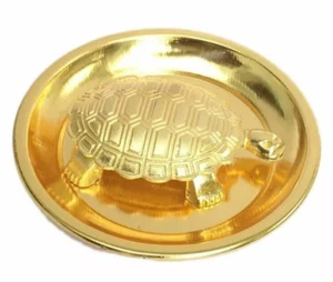 Tortuga tortuga de latón de 2,5 pulgadas Kuber Kachua Yantra para riqueza y éxito - Imagen 1 de 3