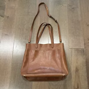 Madewell Transport Brown Pure Leather Large Tote Shoulder Handbag Purse Bag - Picture 1 of 8
