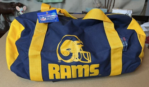 VTG 90s Athletic Bag Company Los Angeles Rams Duffel 17”x9” New With Tag Read 👇 Cover